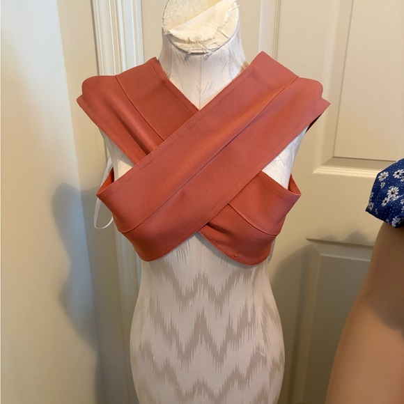Herve Leger Tops - Hervé Léger Herve cropped  Bandage top size M Praline color NWT $145 yummy